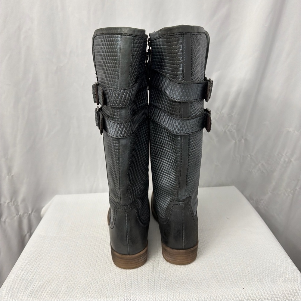 Roan By Bed Stu Date Grey Napa White Tall Leather Boot Women's Size 8 - Picture 4 of 12